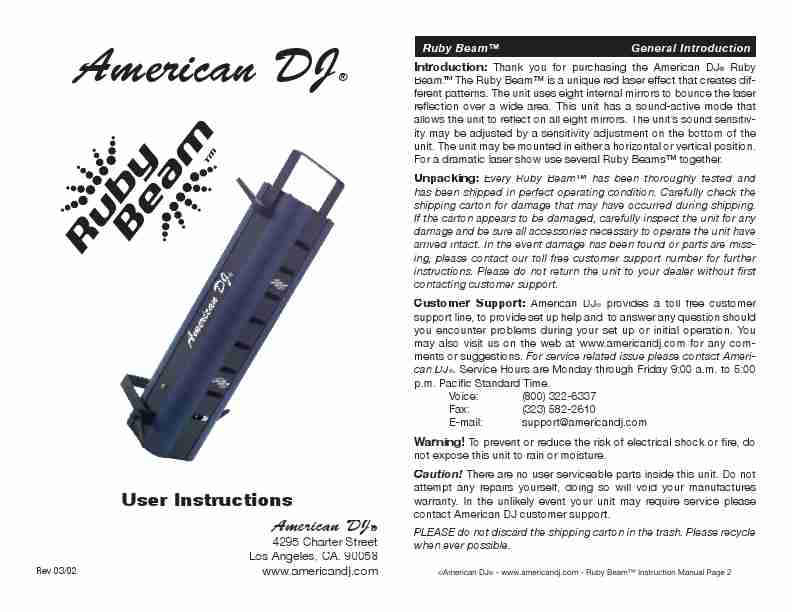 American DJ DJ Equipment Ruby Beam-page_pdf